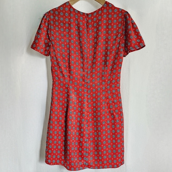 House of Harlow 1960 x Revolve Satin Red Geo Tile Delphine Mini Dress - Picture 4 of 16